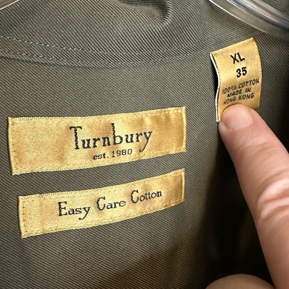 Turnbury Men’s Button Down Long Sleeve Dress Shirt Size XL Green - Picture 3 of 4